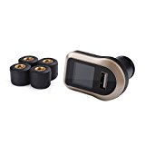 AUKEY TP-CO-001 TPMS Sistema di Sensore Pressione Pneumatici da Auto Senza Fili con Schermo e 4 Sensori Esterni